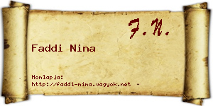 Faddi Nina névjegykártya